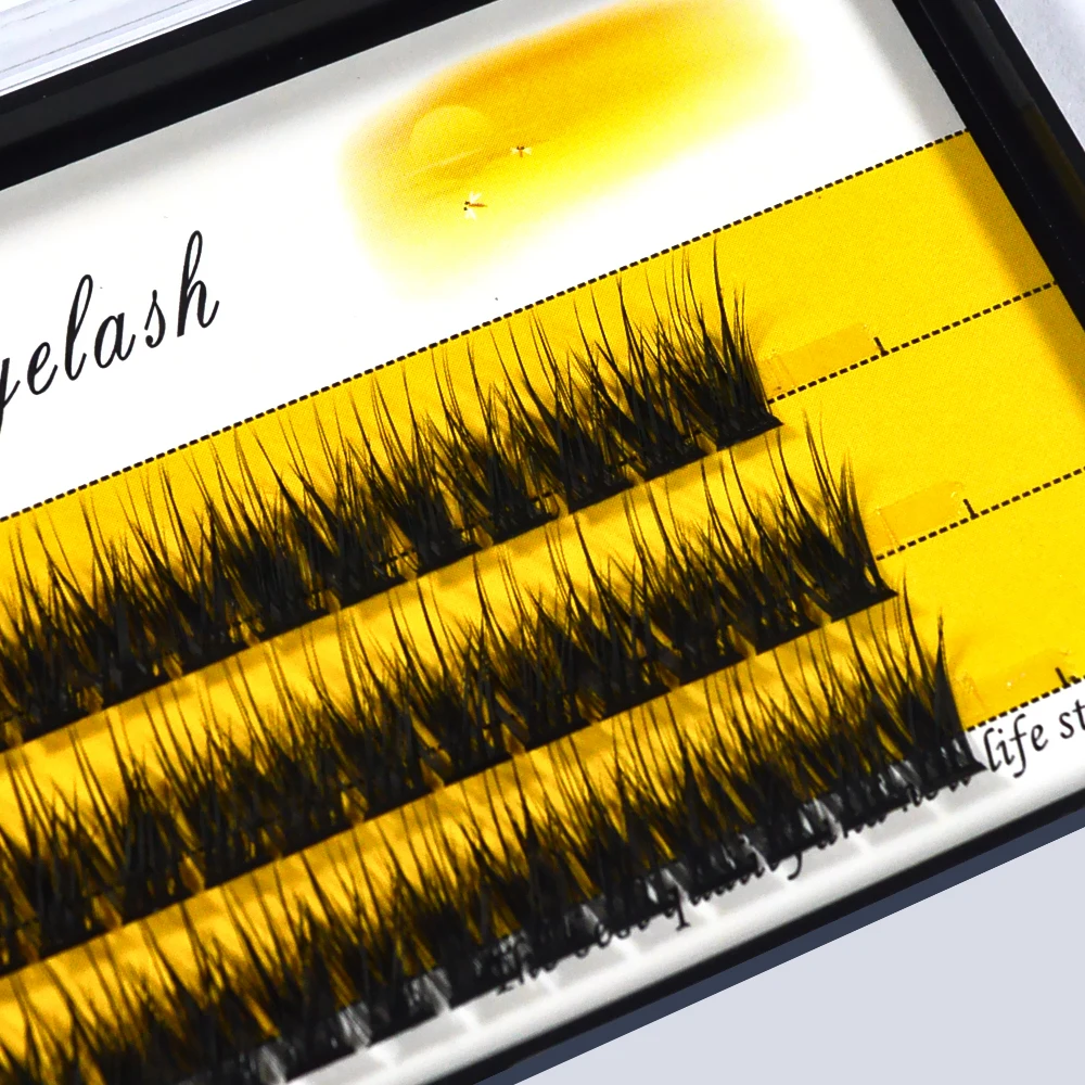 جديد لتقوم بها بنفسك 90 العنقودية رمش تمديد باقة جلدة مجزأة رموش اصطناعية ثلاثية الأبعاد رقيق الطبيعية الروسية حجم رموش بالمنك الفردية #4