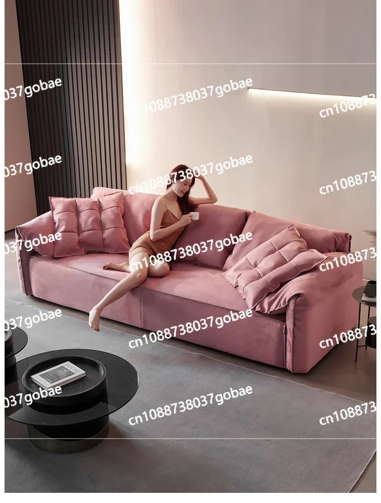 Sofa Living Room Modern Luxury Designer Small House Italian Minimalist Elephant Ear Technology Fabric Sofa