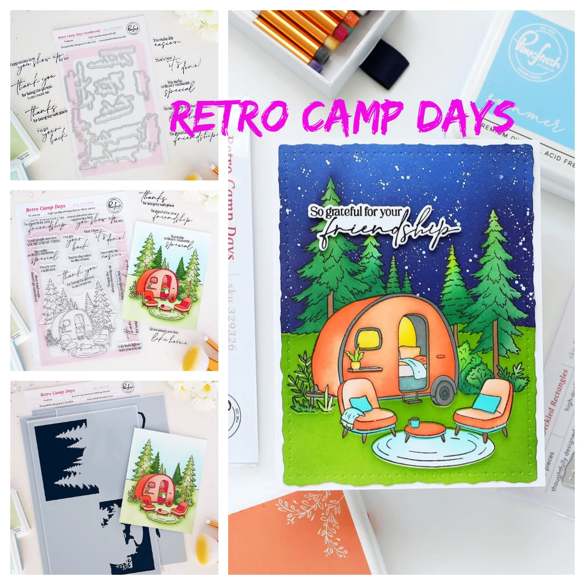 Retro Camp Days Metal Cutting Dies Stamps Stencil for 2026 Scrapbook Decoration Embossing Template DIY Greeting Card Handmade