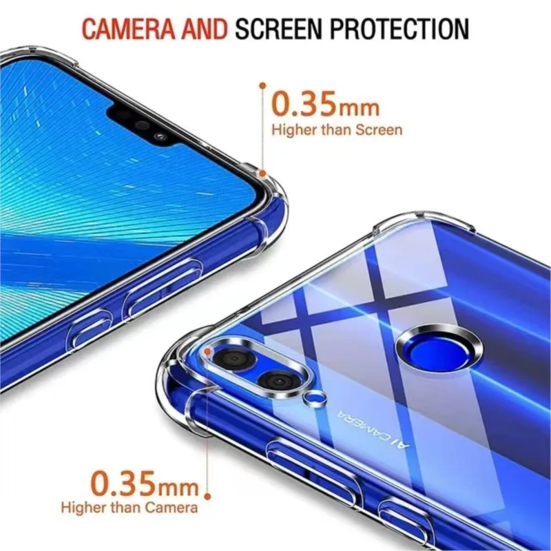 1.5MM Thick Air-Bag Clear Case For Huawei Honor 10 lite P20 P30 P40 20 lite Y6 Y7 Y9 Y6P Y7P Y8S Y8P P Smart S Pro 2019 Cover