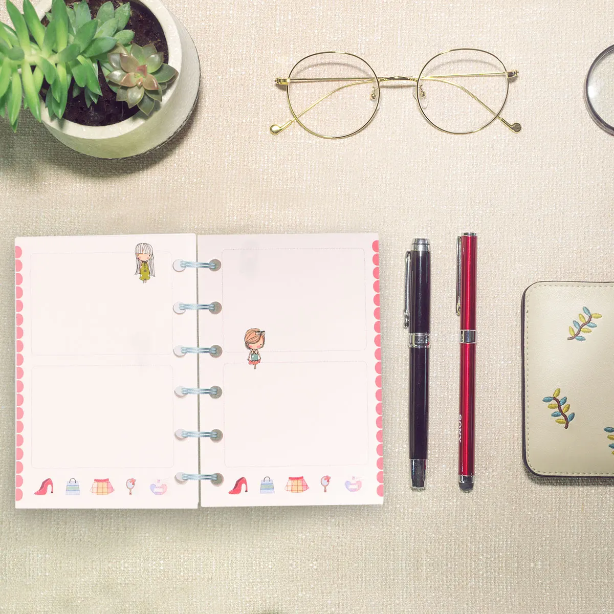 

3pcs Loose-Leaf Paper Replacement Core Papers Smooth Surface Safe Colorful Design Fits 6 Ring Binders Planners