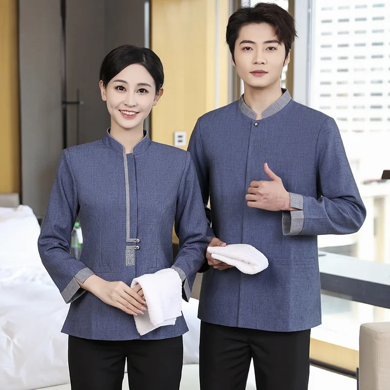 

Женская униформа с длинными рукавами для уборщиц в отелях, гостевых домах и на объектах недвижимости, рабочая одежда для персонала по обслуживанию гостиниц, осенняя коллекция.