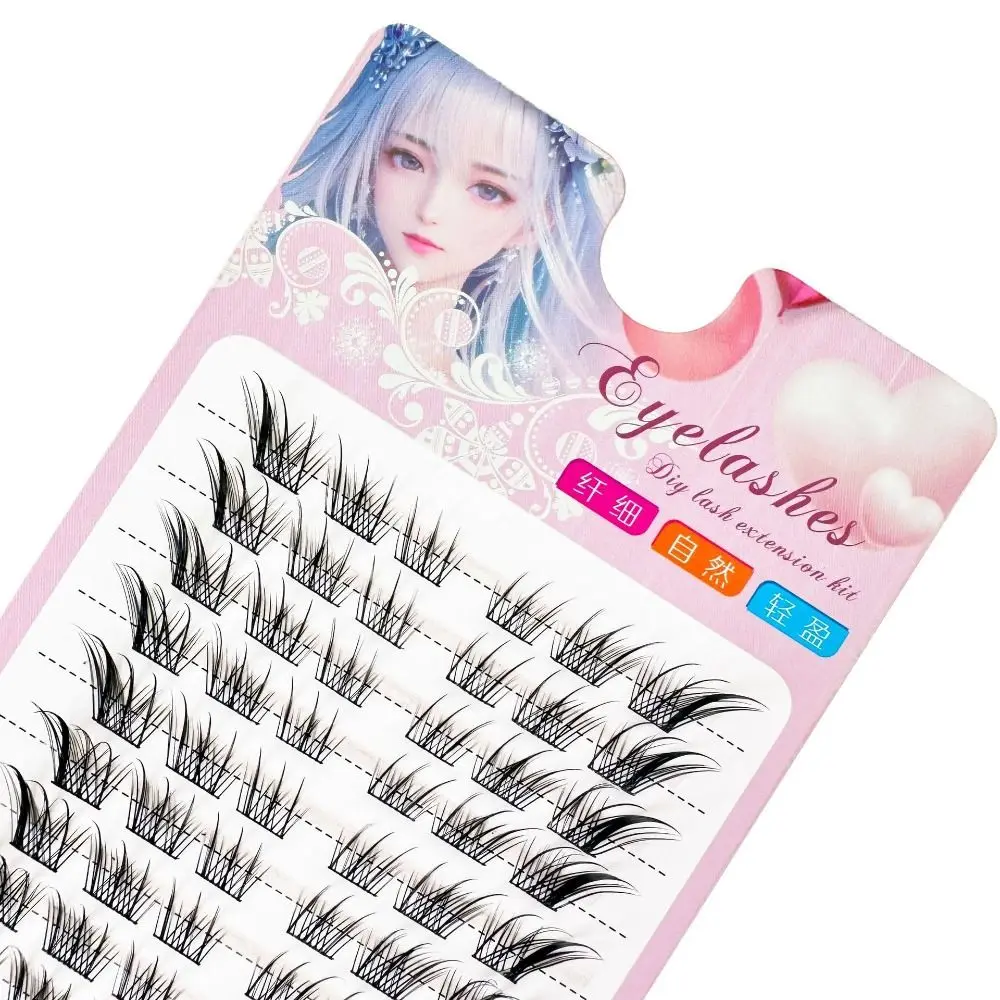 Femmes beauté 3D oeil de chat grappes cils naturel Manga renard faux cils C Curl vaporeux cils individuels pour Extensions de cils