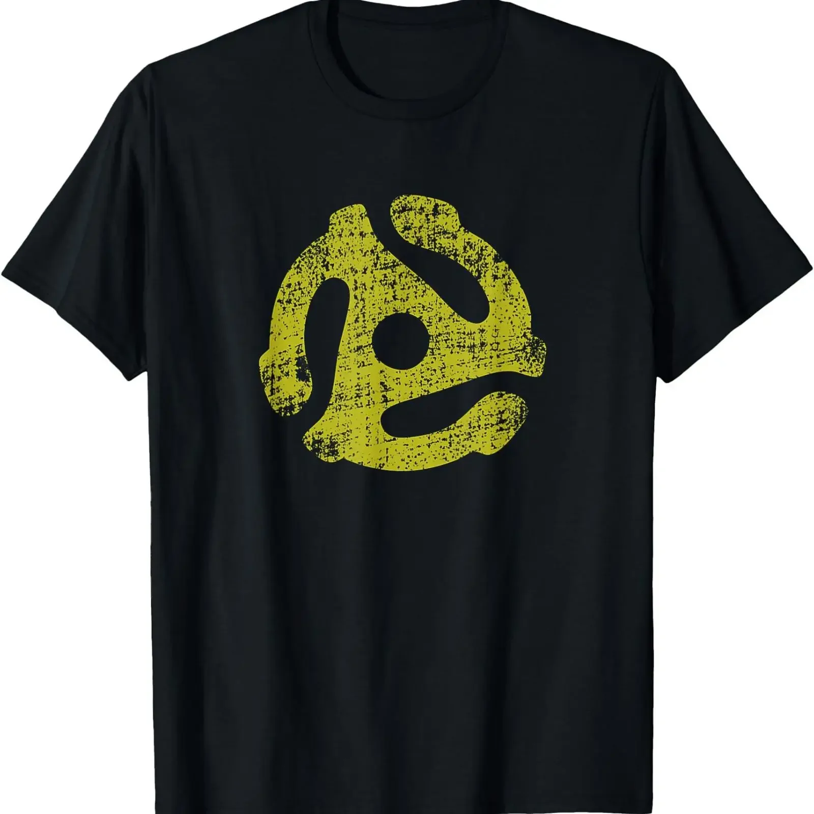 DJ 45 RPM Adapter Vintage Style Record Turntable T Shirt vintage Washed Versatile Stretched Slightly Stylish homme graphic