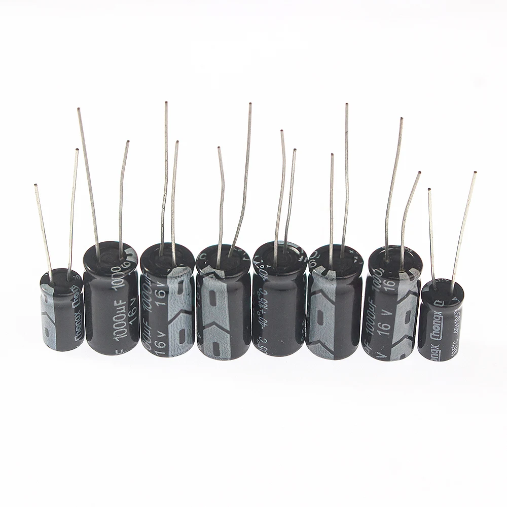 500pcs/box 0.1uF~1000uF Aluminum Electrolytic Capacitors Kit 24 kinds Capacitor Set 10V 16V 25V 50V 1uF 4.7uF 10uF 47uF 100uF