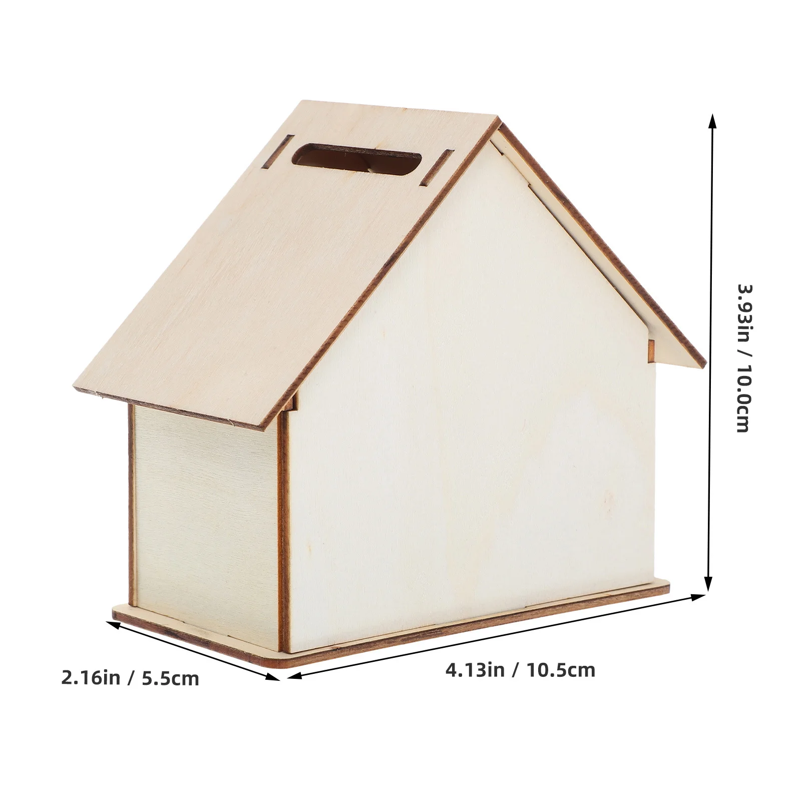 Conjunto de cofrinho de madeira inacabado, 5 peças, caixa de economia diy para meninas, artesanato artesanal, recipiente de mudança, brinquedo infantil