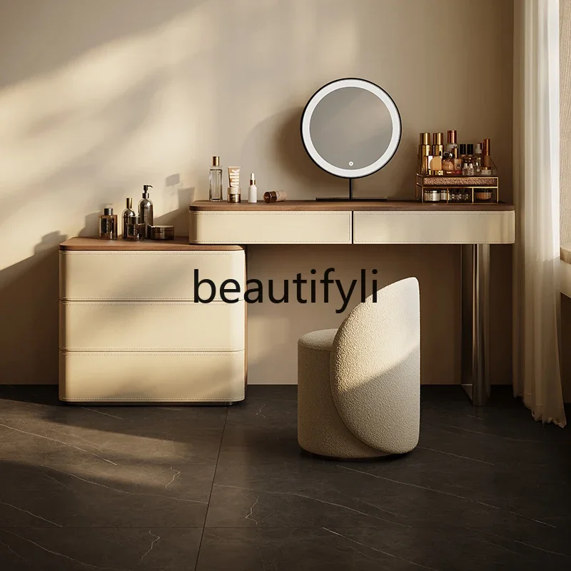 

French chest integrated makeup table premium light luxury designer bedroom makeup table2936
