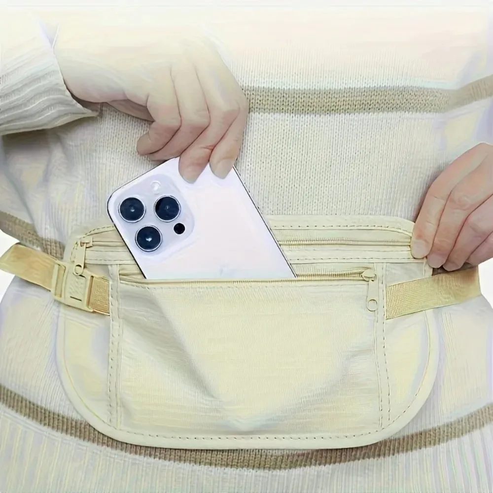 女性用軽量ウエストパック – 2個セット、携帯電話とパスポート用の隠しコンパートメント