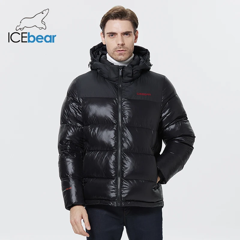 ICEbear 2023 New men\'s short casual winter parkas sporty windproof cotton jackets with removable hat MWD22976I