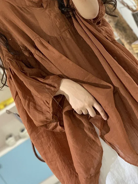 قميص نسائي فضفاض بتصميم فني عتيق، مقاس كبير، قميص صيفي كاجوال فضفاض بطراز قديم، بأزرار وياقة مستديرة وأكمام قصيرة