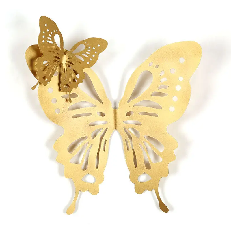 

Living room sofa wall three-dimensional metal butterfly dining room hanging bedroom wrought iron wall hanging hotel wa