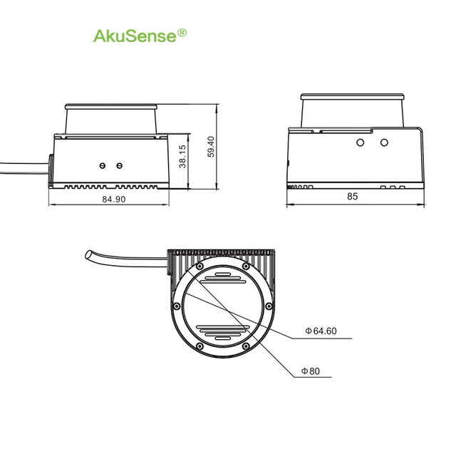 Лазерный сканер для робота AGV AkuSensor, радарный датчик 20 м, лидар, картографирование, измерение расстояния, датчик защиты безопасности