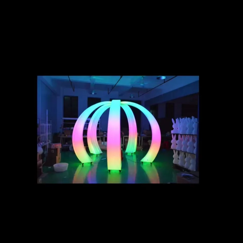 Rainbow Arch Time Tunnel Landscape Lighting Scenic Park Square Pillar Lights Wedding Celebration Props Arch Pattern Lights