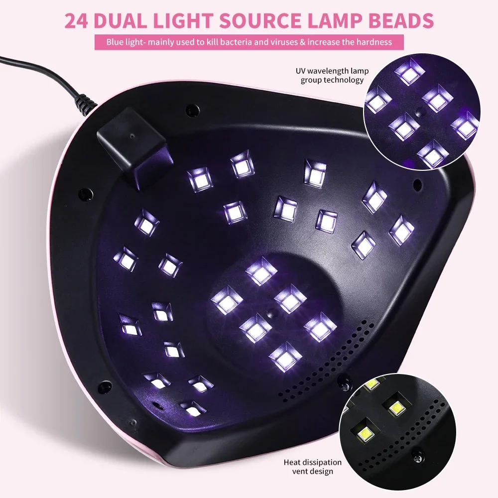 

Nail UV Dryer Machine Professional 24 LED UV Manicure Lamp Home Use Nail Lamp For Drying Polish Varnish With USB Cable