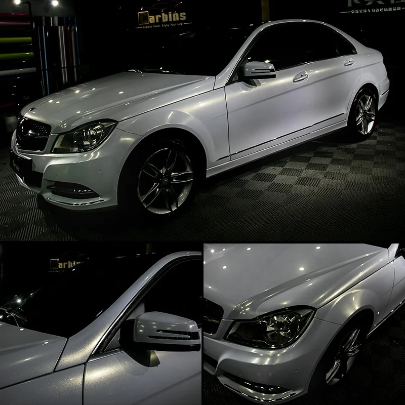 

2025 Carbins Wholesale Pearl White to Gold Chameleon Car Wrap Vinyl Roll Film for Car Decoration Wrapping