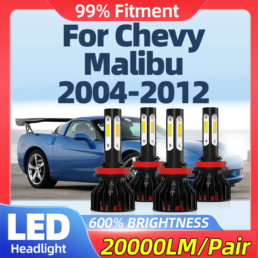 

H11 Canbus LED Headlights Bulbs 40000LM Turbo Car Lights 12V 6000K For Chevy Malibu 2004 2005 2006 2007 2008 2009 2010 2011 2012