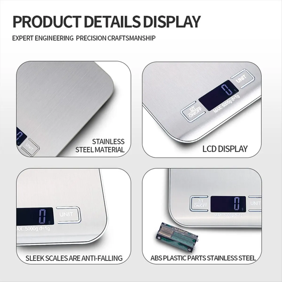 A941U Aug. Special Scale for Coffee Roasting Small Kitchen Household Scale Stainless Steel Panel Electronic Scale Digital Scale