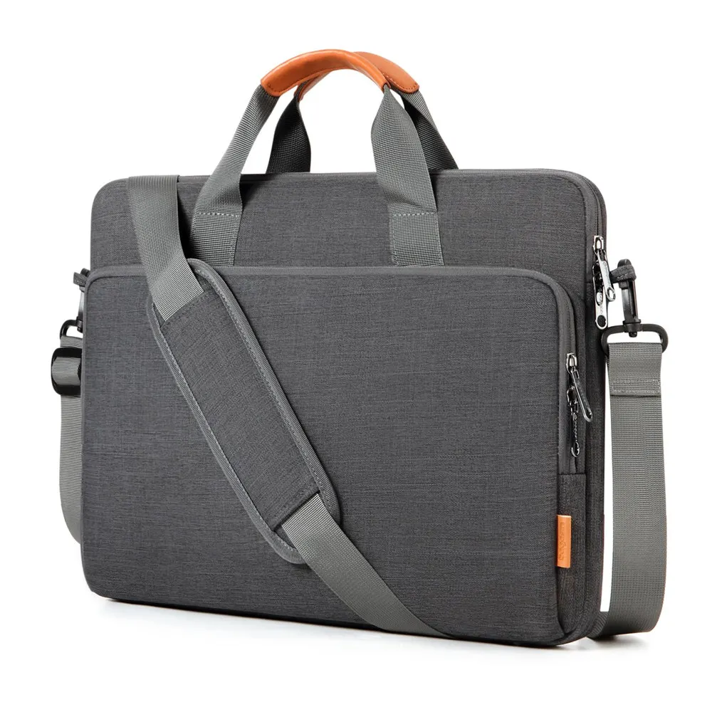 Bolsa de mensajero universal para computadora portátil impermeable, absorbente de golpes para dispositivos de 13-17 pulgadas, maletín multibolsillo para hombres y mujeres
