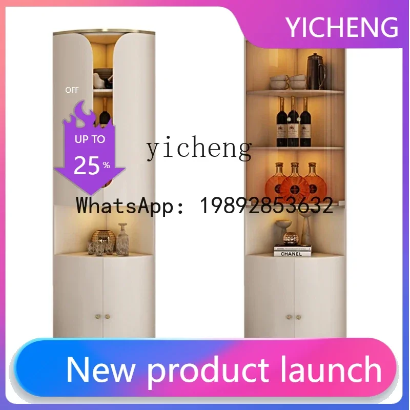 

QQ Solid Wood Corner Cabinet Modern Minimalist Wine Cabinet Exquisite Solid Wood Glass High Leg Corner Cabinet