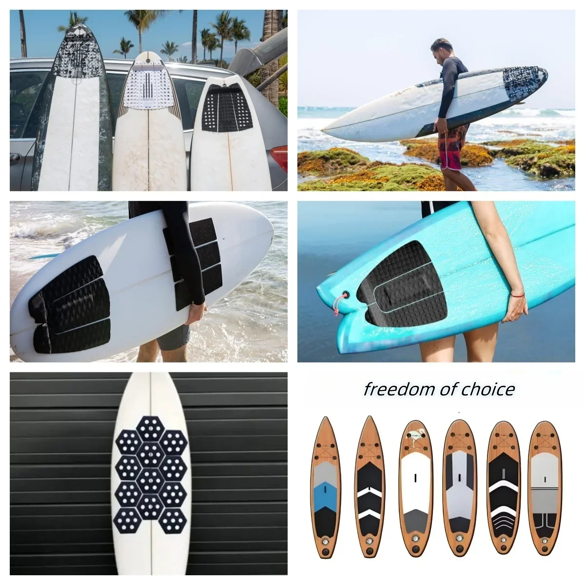 

2026 Ocean Sport Non Slip Sup Deck Pad Eva Foam Rubber Strong Glue Traction Pad Deck Grip Tail Back Surfboard Foot Stomp Pad