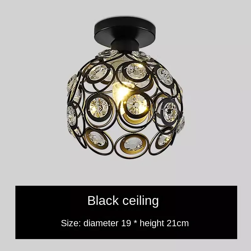 Led Crystal Aisle Lamp Corridor Balcony Ceiling Light Nordic Style Personality Creative Small Chandelier Entrance Lamps