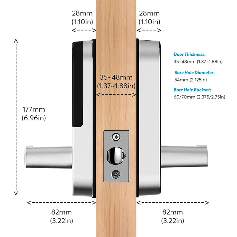 CIEPOJIT Smart Lock With TTLOCK Bluetooth App Fingerprint Password IC Card Key Include Easy Installation Replace 