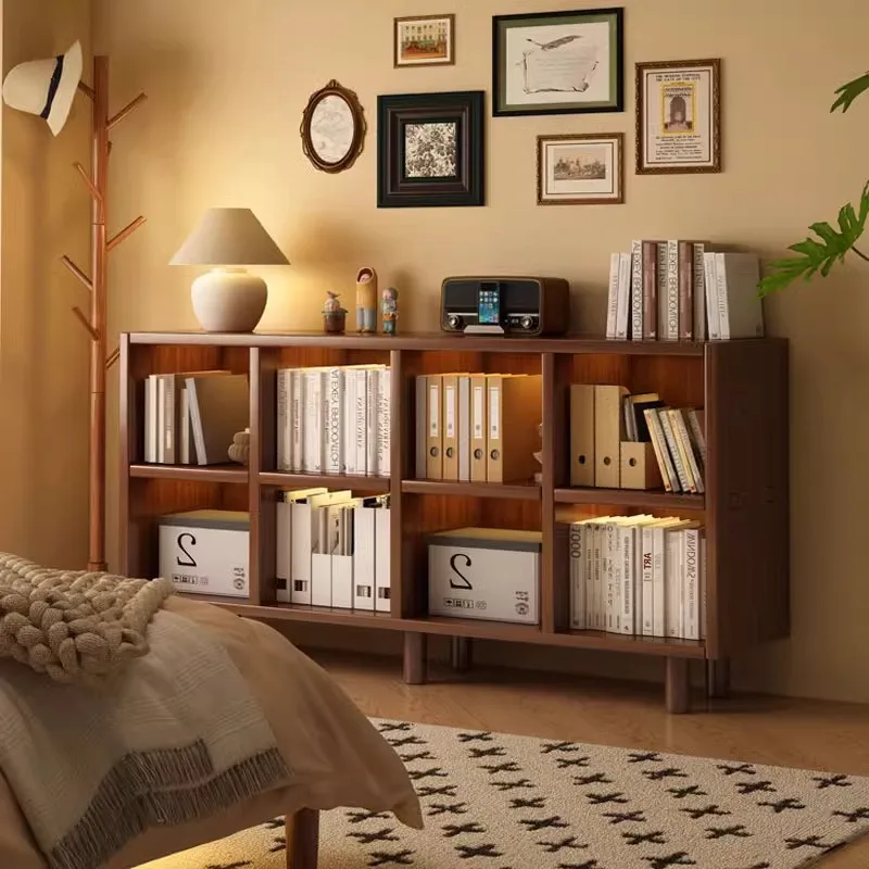 

Solid wood bookshelf shelf with wooden legs, bedside storage cabinet, storage display cabinet