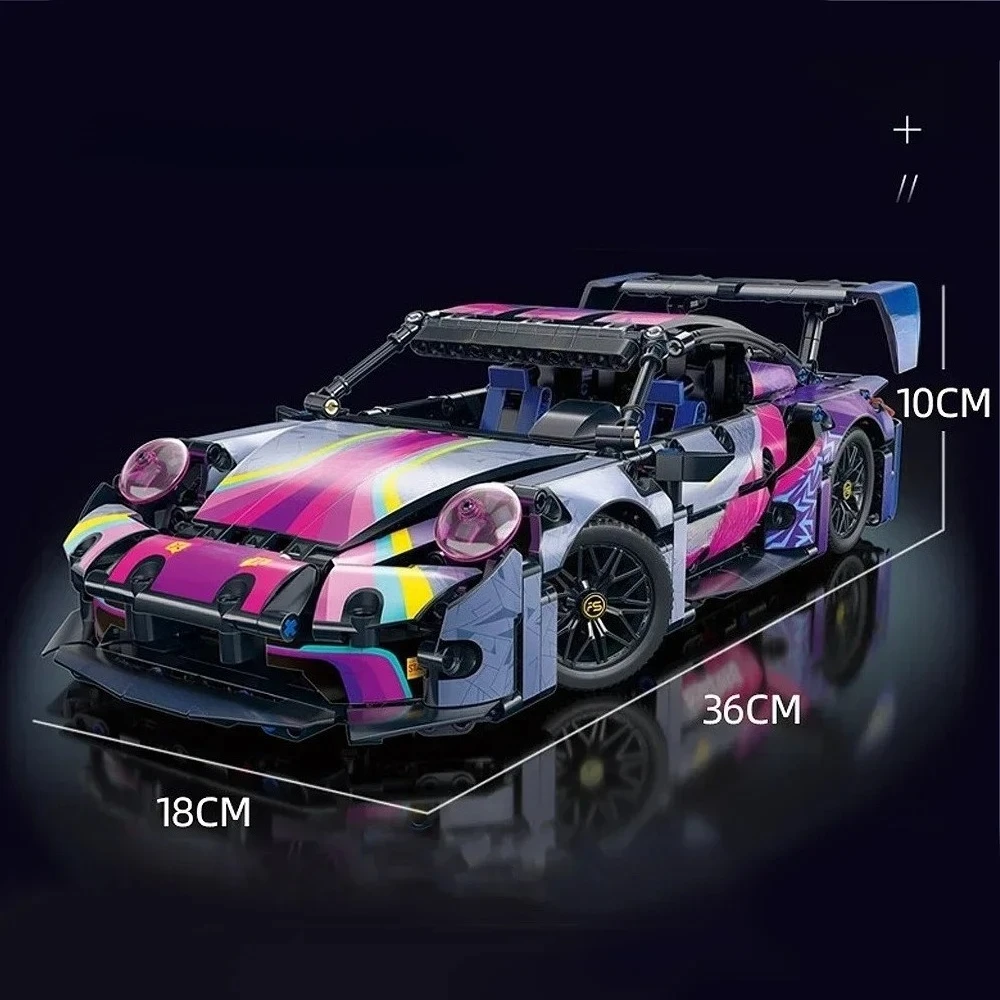 Nuevos bloques de construcción técnicos, coche deportivo de carreras, vehículo de velocidad, modelo de ciudad, superbrillos mecánicos, rompecabezas, juguetes, regalo para adultos