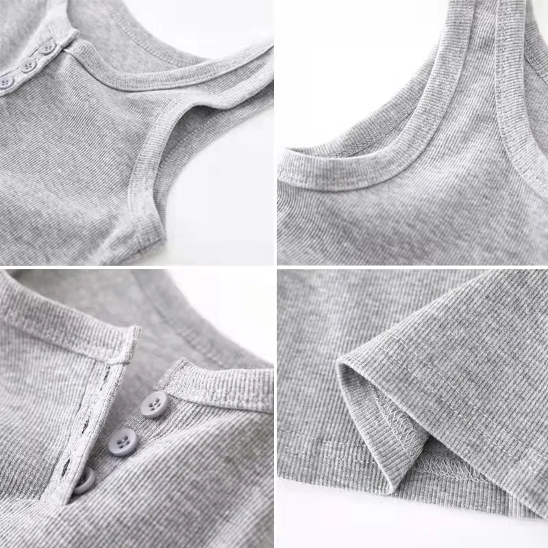 Tanks Top For Girls Fashion Solid Color Cotton Elastic Underwear Women\'s Knitted Vest Breathable Summer Female Sleeveless Tops