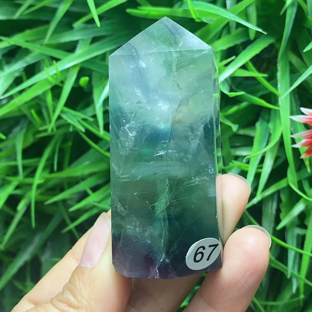 Natural quartz crystal fluorite four-sided magic wand point healing chakra home decoration decoration
