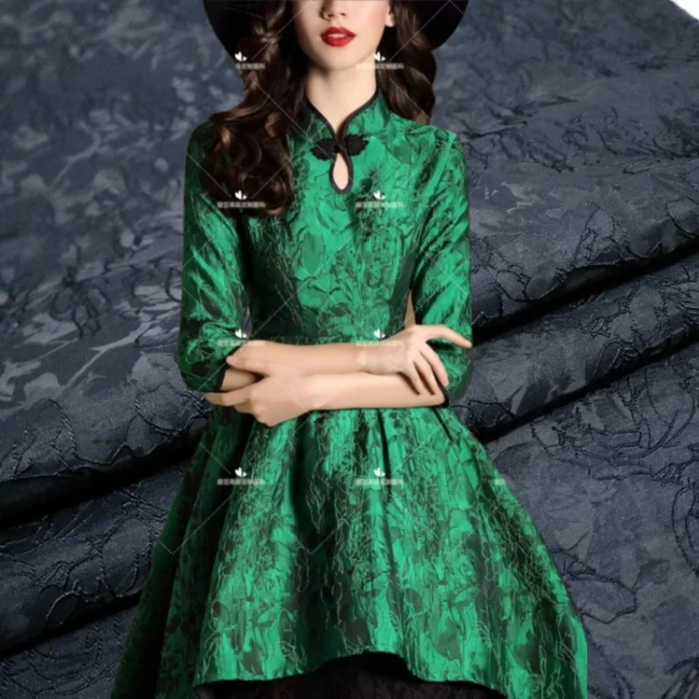 

Окрашенная в пряжу парчовая жаккардовая ткань с корнем дерева, платье с цветком, пальто, одежда, европейский бренд, модный дизайн, оптовая продажа, ткань на метр