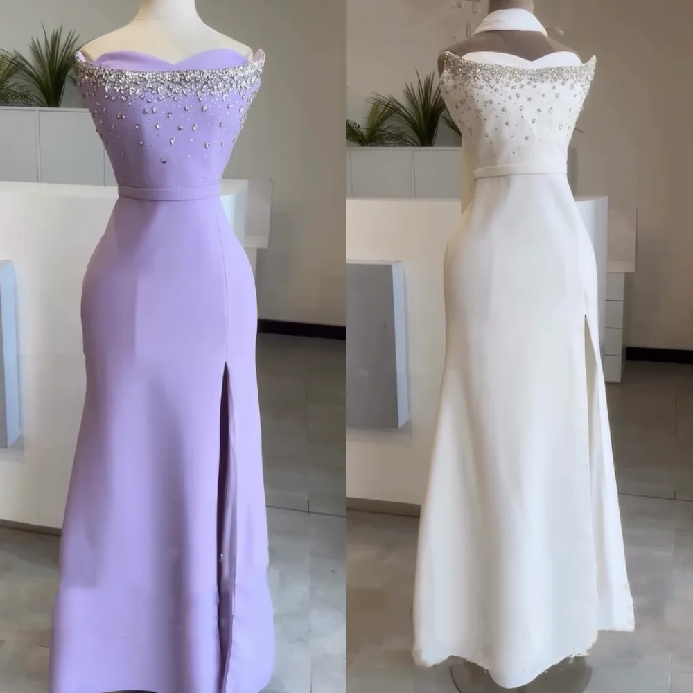 

Изысканный трикотаж со складками и блестками, длинные платья без бретелек по индивидуальному заказу, элегантный Quinceanera