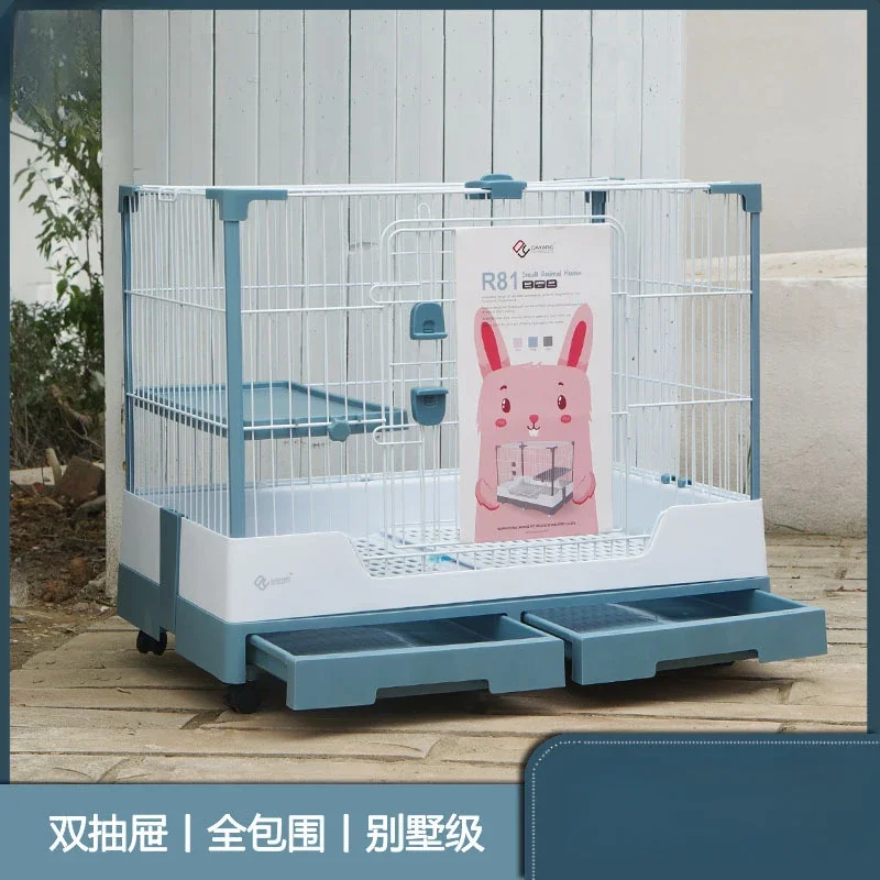 Rabbit cage r81 R61 R51 Rabbit Dutch Pig Dragon Cat Deluxe drawer type anti spray urine