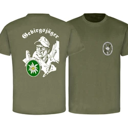 Gebirgsjäger Veteran Bundeswehr Alpen Bayern Gams Edelweiss T-Shirt. Summer Cotton Short Sleeve O-Neck Mens T Shirt New S-3XL