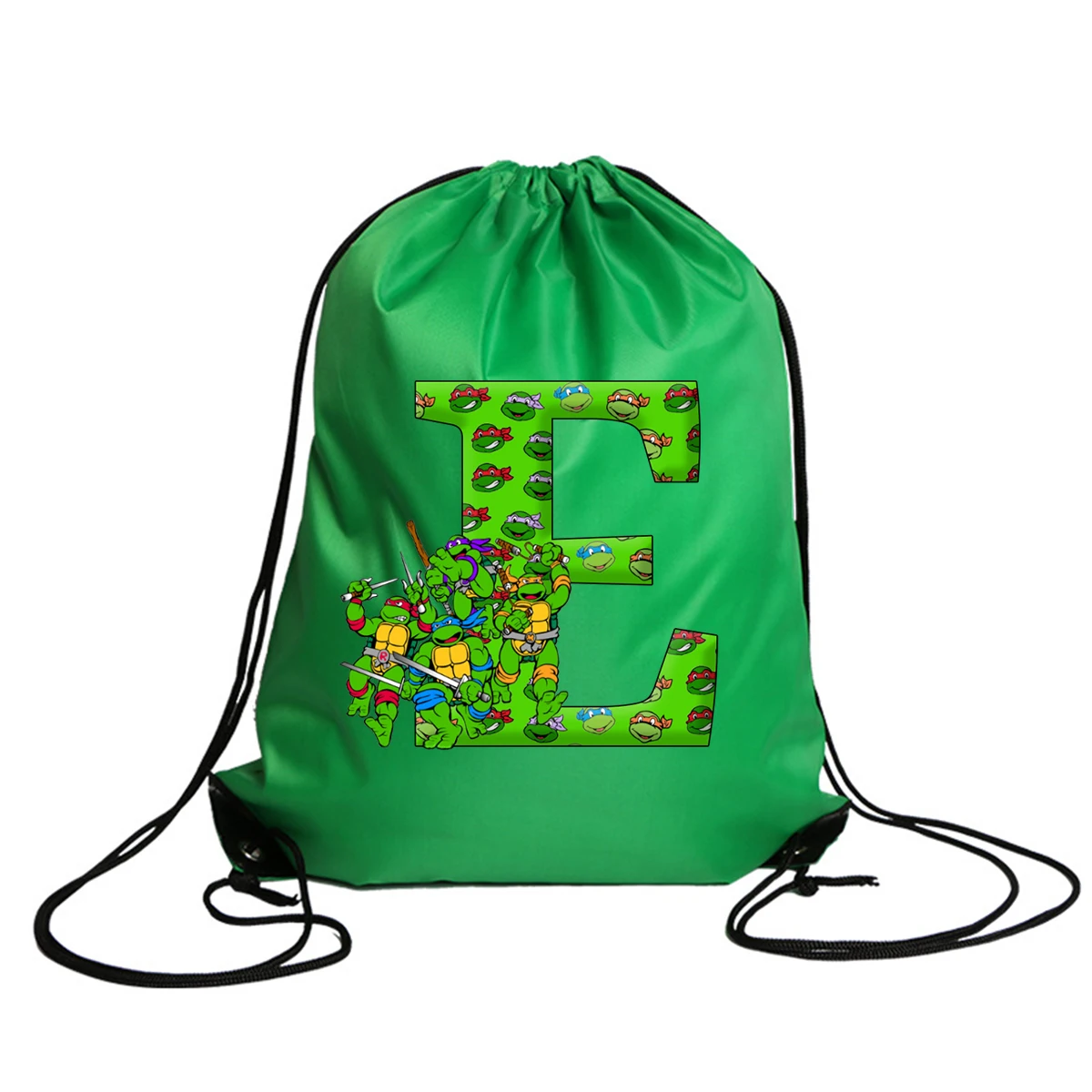 Teenage Mutant Ninja Turtles Drawstring Bag A-Z Letter Storage Bags Anime Drawstring Pouch Party Prop Gift Large Capacity Bag