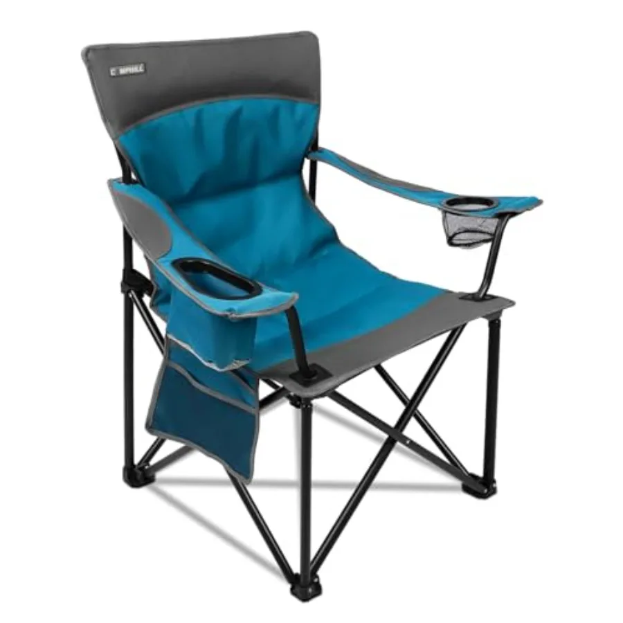 

Oversized Portable Camping Chairs, Collapsible Outdoor Chairs with Pocket and Cup Holders, Carry Bag for Camping, Tailgates, Be