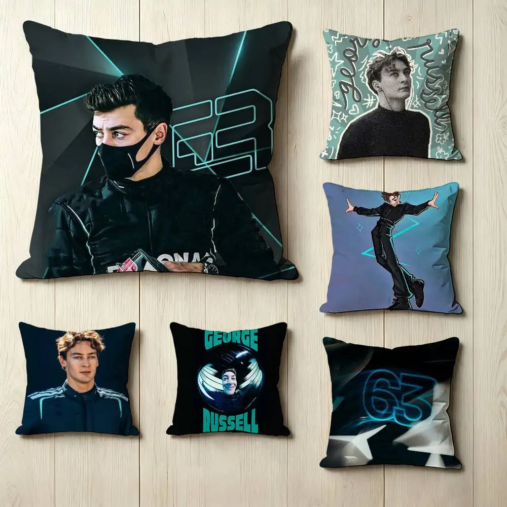 

Official Race Driver 63 G-George R-Russell Pillow Case Square Double-Sided Sofa Cushion Cover Bedroom Bedside Pillow