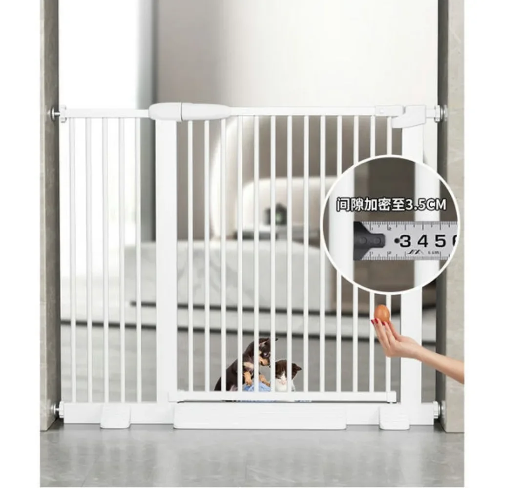 Pet Safety Gate, Retractable, Encrypted Gap, Reinforced Material, Hole-less Installation, Bi-directional Door Opening