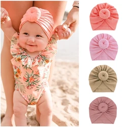 Turban Baby Girls Boys Hat Cute Donut Knot Infant Hat Cotton Newborn Beanie Caps For Kids Toddler Head Wraps Hair Accessories