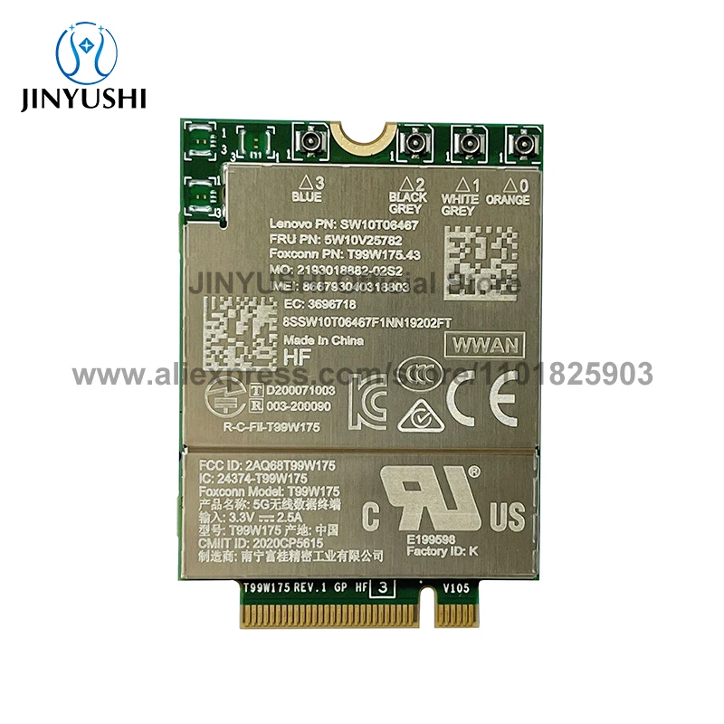 T99W175 5G NR M.2 5G Card FRU 5W10V25782 X55 5G Modem For Yoga 5G-14Q8CX05 Laptop IdeaPad 5G-14Q8X05 Laptop