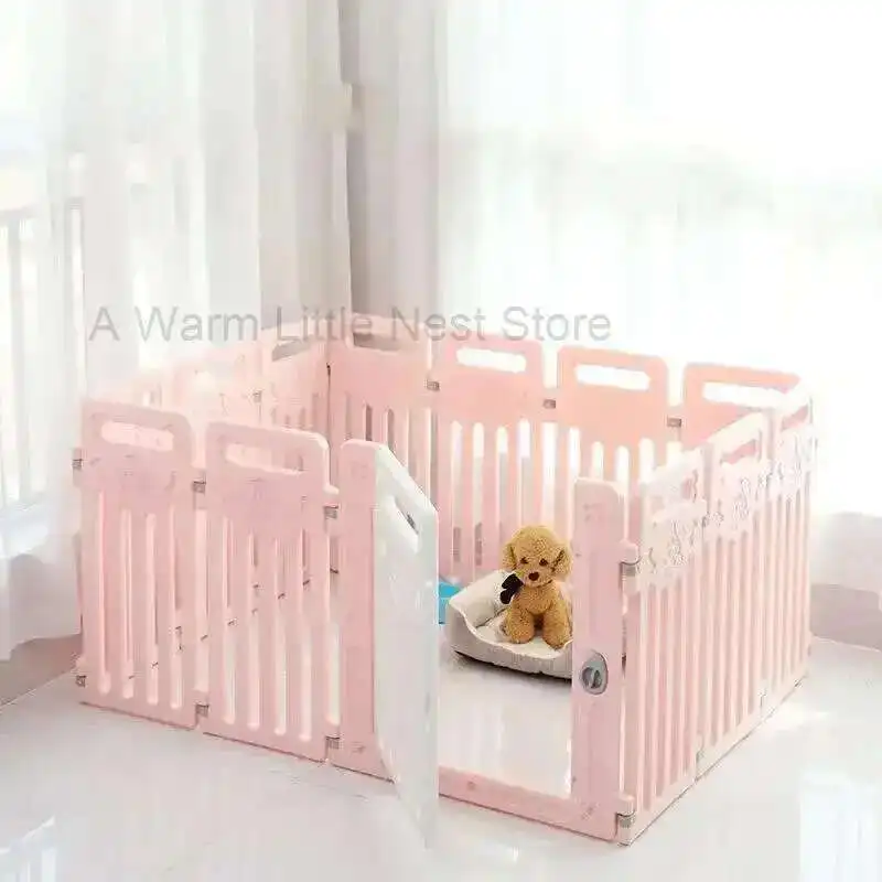

Modern Plastic Dog Houses Safety Dog Fence Home Pet Cat Kennel Small Dogs Indoor Isolation with Toilet Dog Cage Pet Supplies