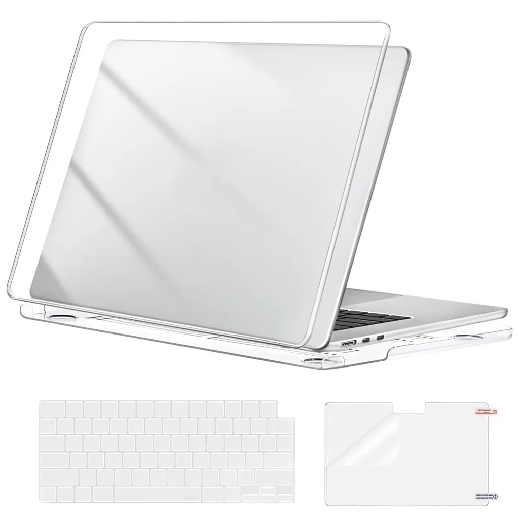 Crystal Clear Case for MacBook Air 15 inch M4 M3 M2 2025-2023 Release A3241 A3114 A2941 with Keyboard Cover Screen Film