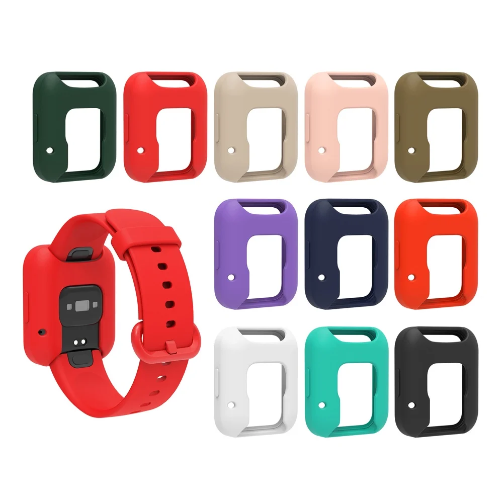 Correa de silicona con funda para Redmi Watch 2 Lite, carcasa de protección, pulsera de repuesto para Xiaomi Mi Watch Lite, funda protectora