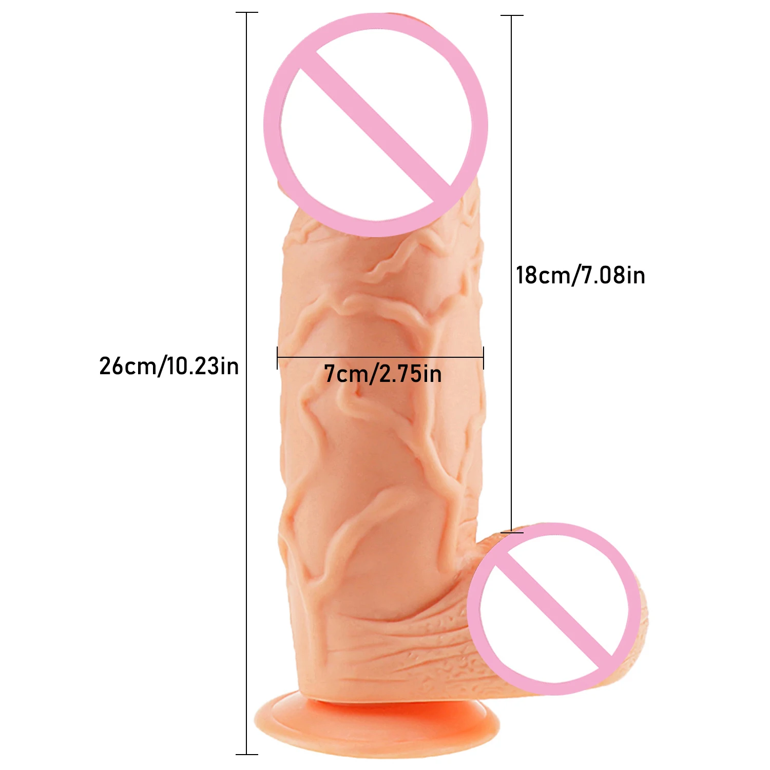 26*7CM Oversized Realistic Dildos Huge Simulation Penis with Suction Cup Thick Phallus Dick Sex Toys for Women Masturbation