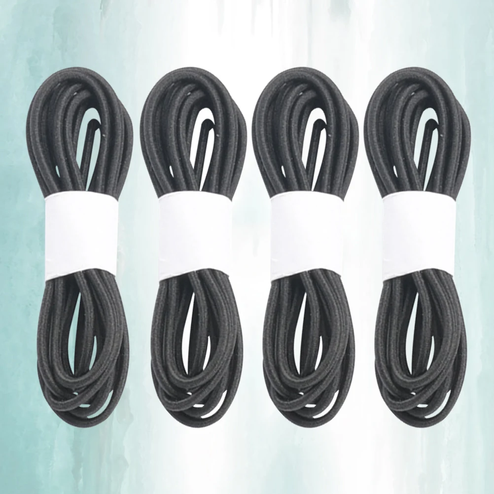 4pcs Black Elastic Bands For A5 Notebooks Heavy Duty Nylon Ropes With Metal Buckle Replacement Refills Handicraft
