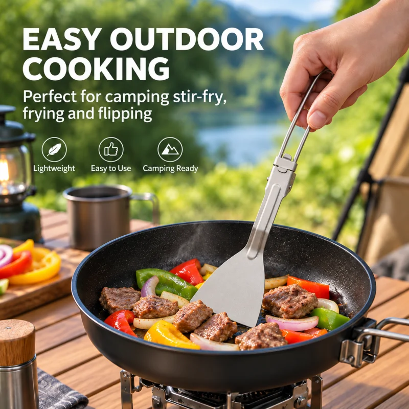 Pure Titanium Folding Spatula, - Camping Cooking Mesh 评论和价格