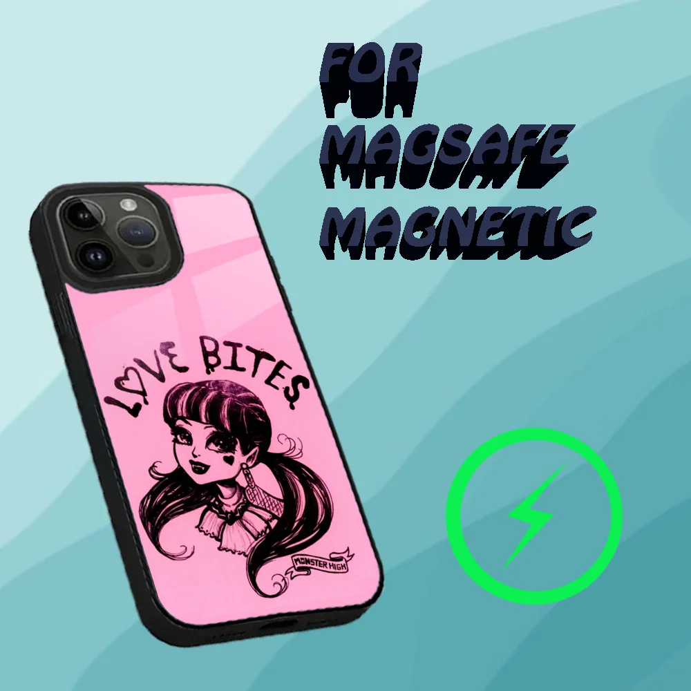 Cartoon M-Monster H-High Phone Case For iPhone 15,14,13,12,11,Plus,Pro,Max Mini Magsafe Magnetic Wireless Charging