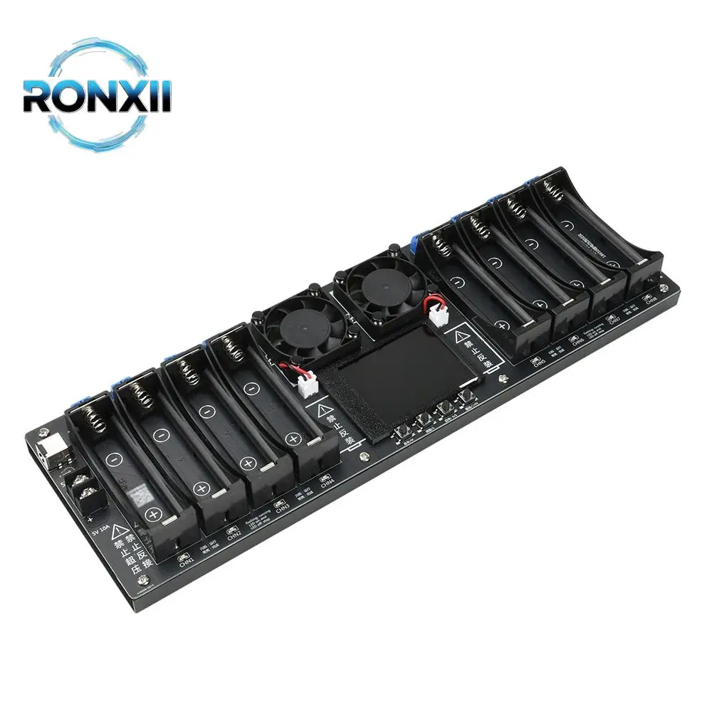 HOT 2.4-inch Color Screen 8-channel 18650 Battery Capacity Internal Resistance Tester Automatic Charging and Discharging Module
