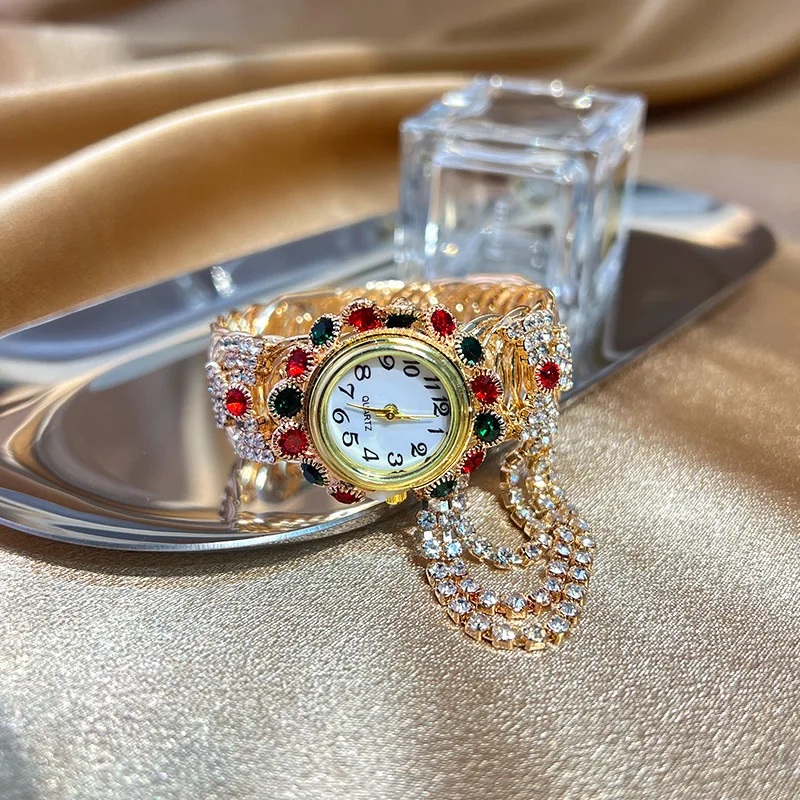 

Women Shiny Bracelet Watch Luxury Elegant Rose Gold Stainless Steel Wristwatch Ladies Rhinestone Clock Montre Femme Relojs saati