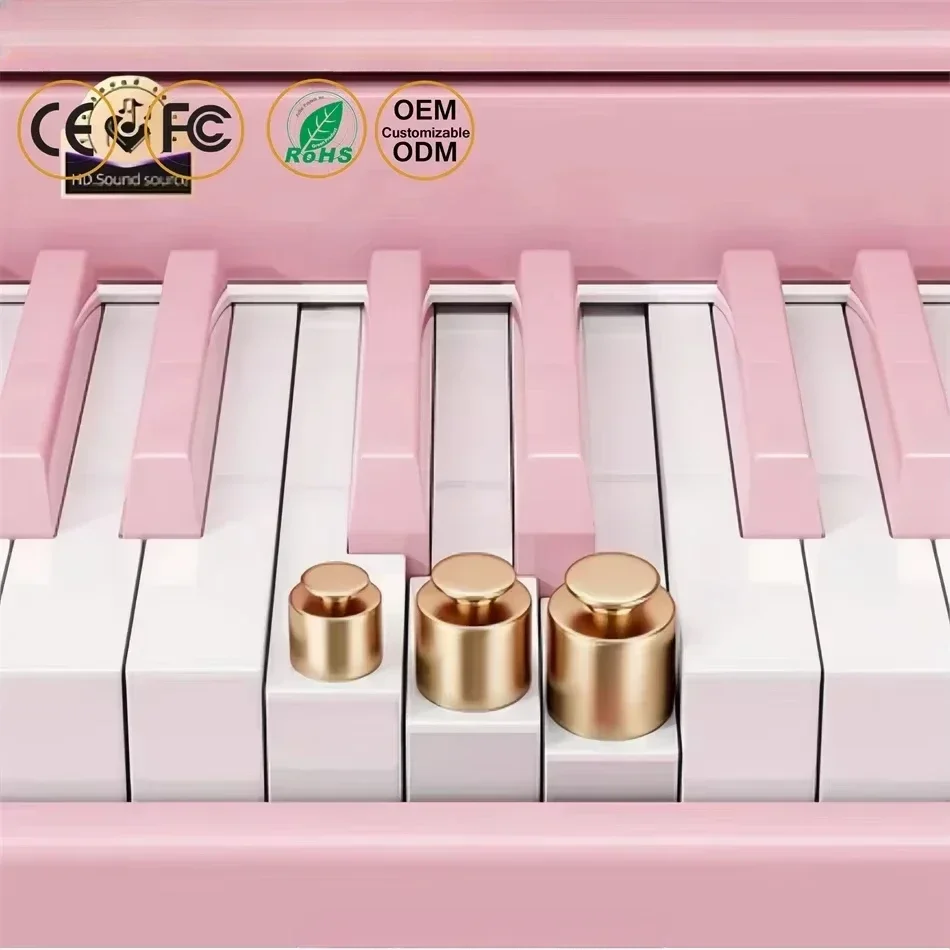 Private Custom Beautiful Kids Pink 88 Key Digital Piano Weighted Keys Hammer Action Upright Piano